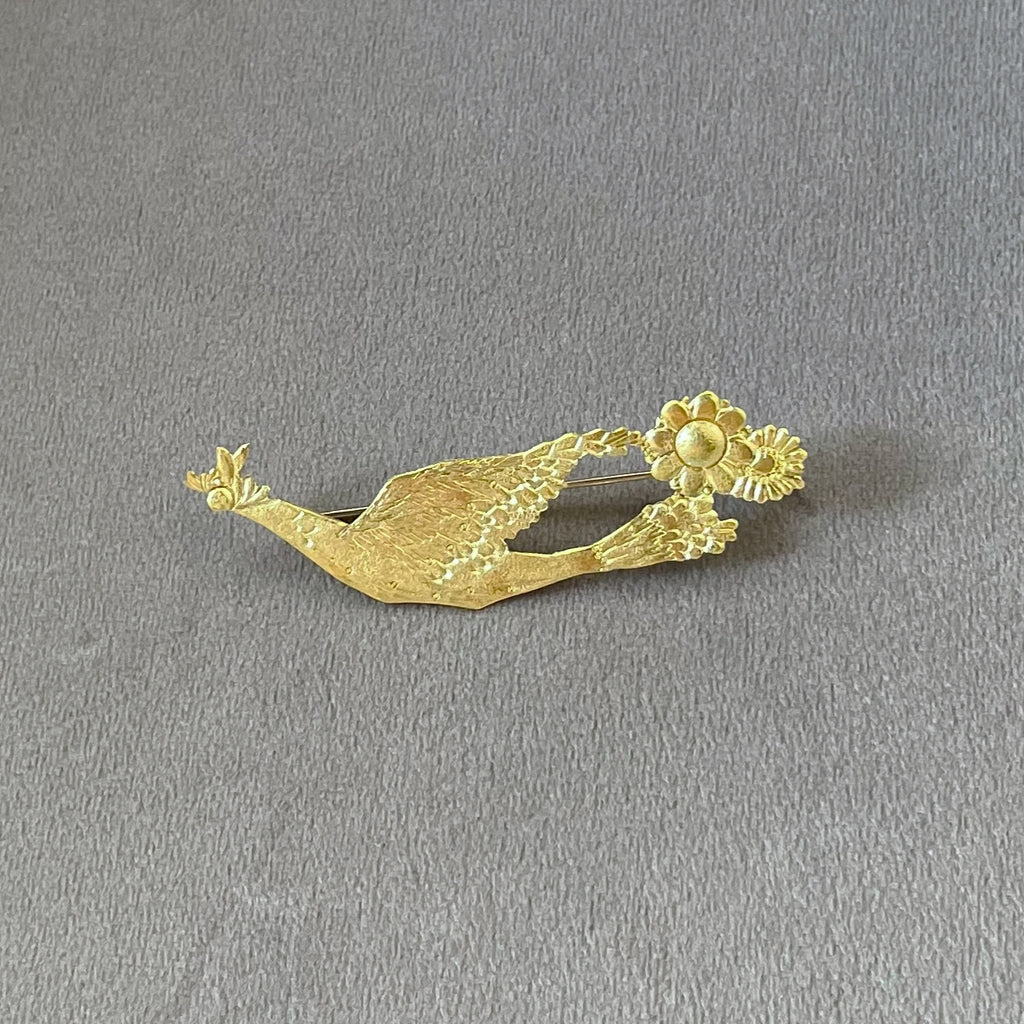 bird and flower brooch size M