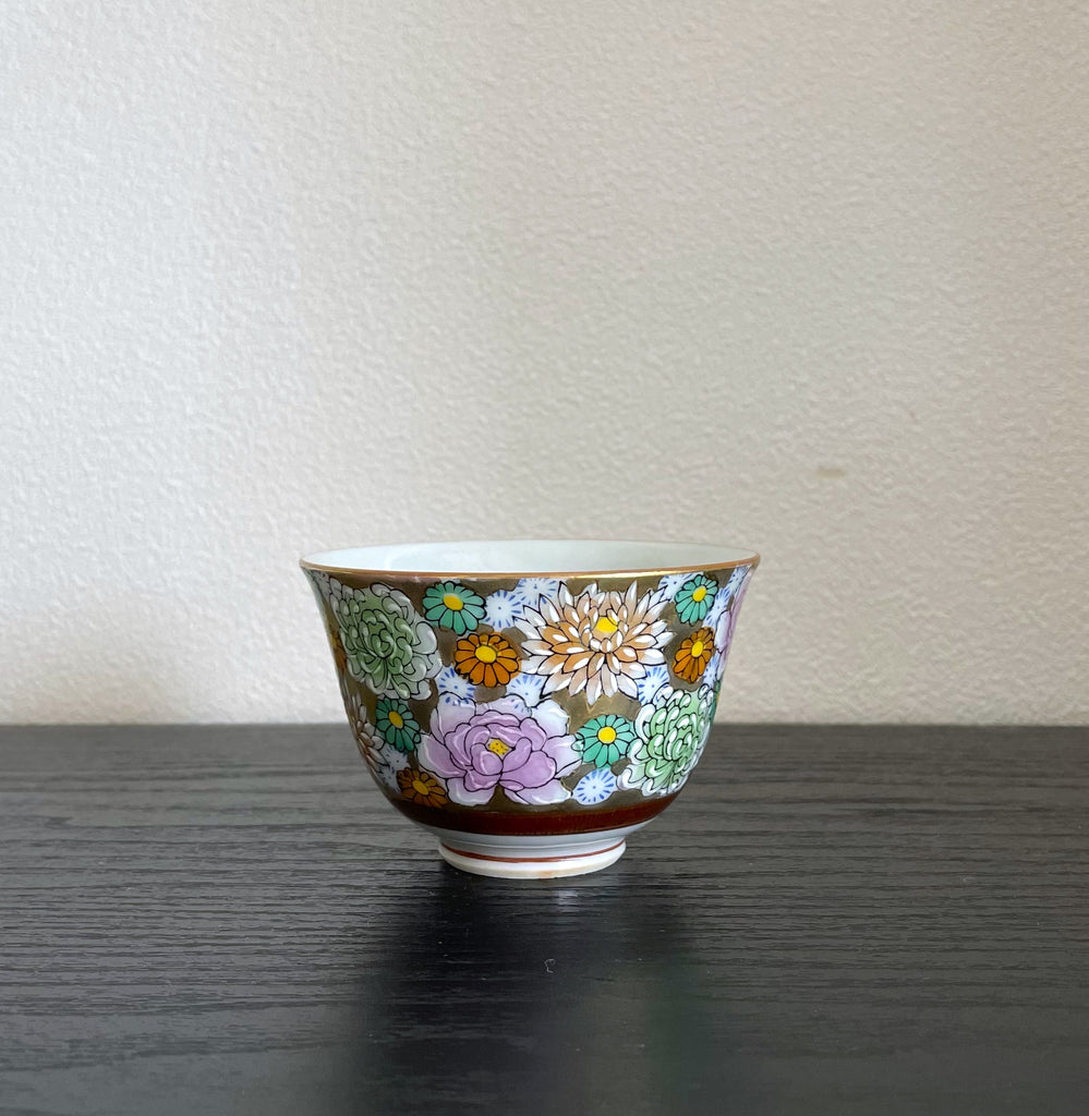 Kutani, floral design, gilt