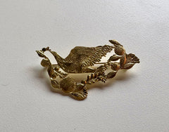 bird and flower brooch size L