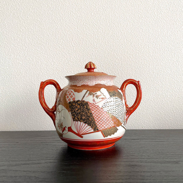 "Dainippon Kutani" fan sugar pot