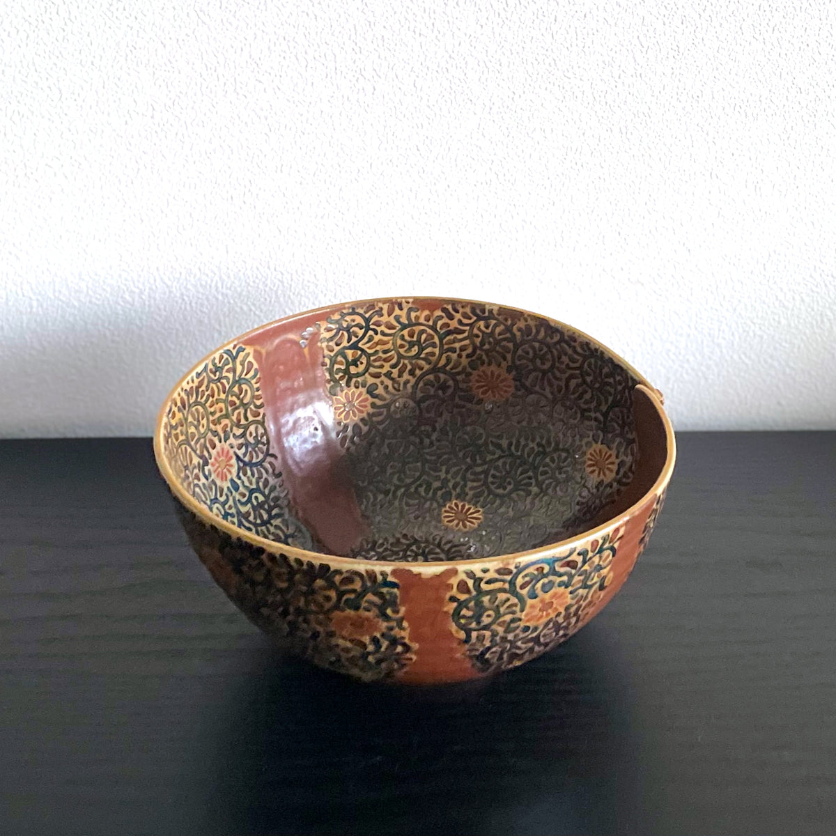 Kutani arabesque pattern confectionery bowl