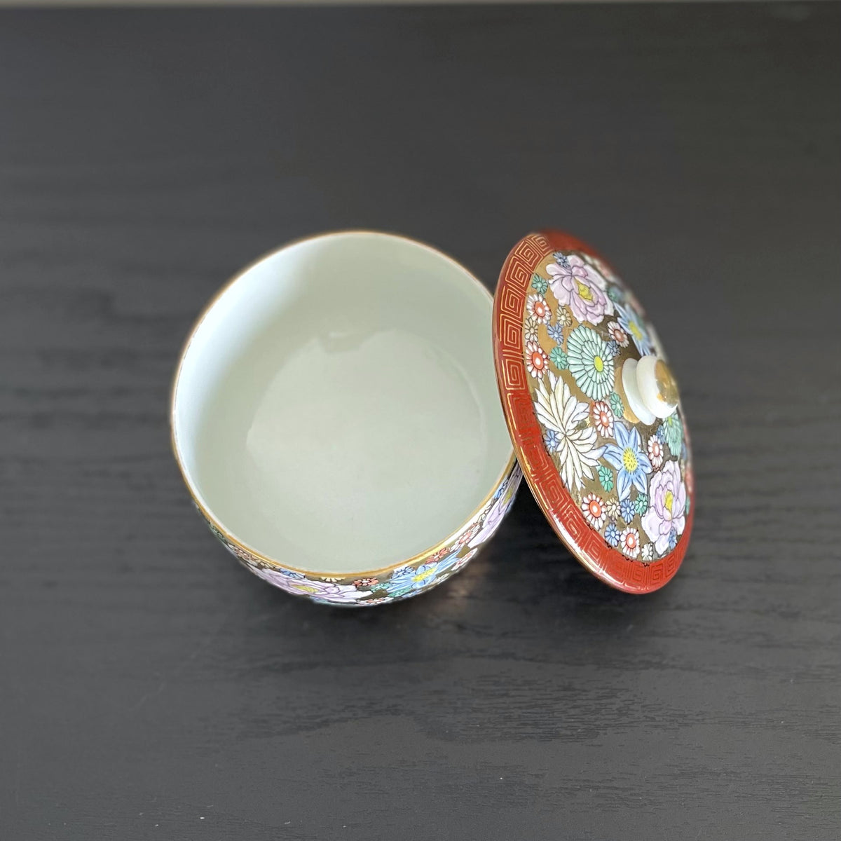 Kutani Flower Stuffed Vintage Candle