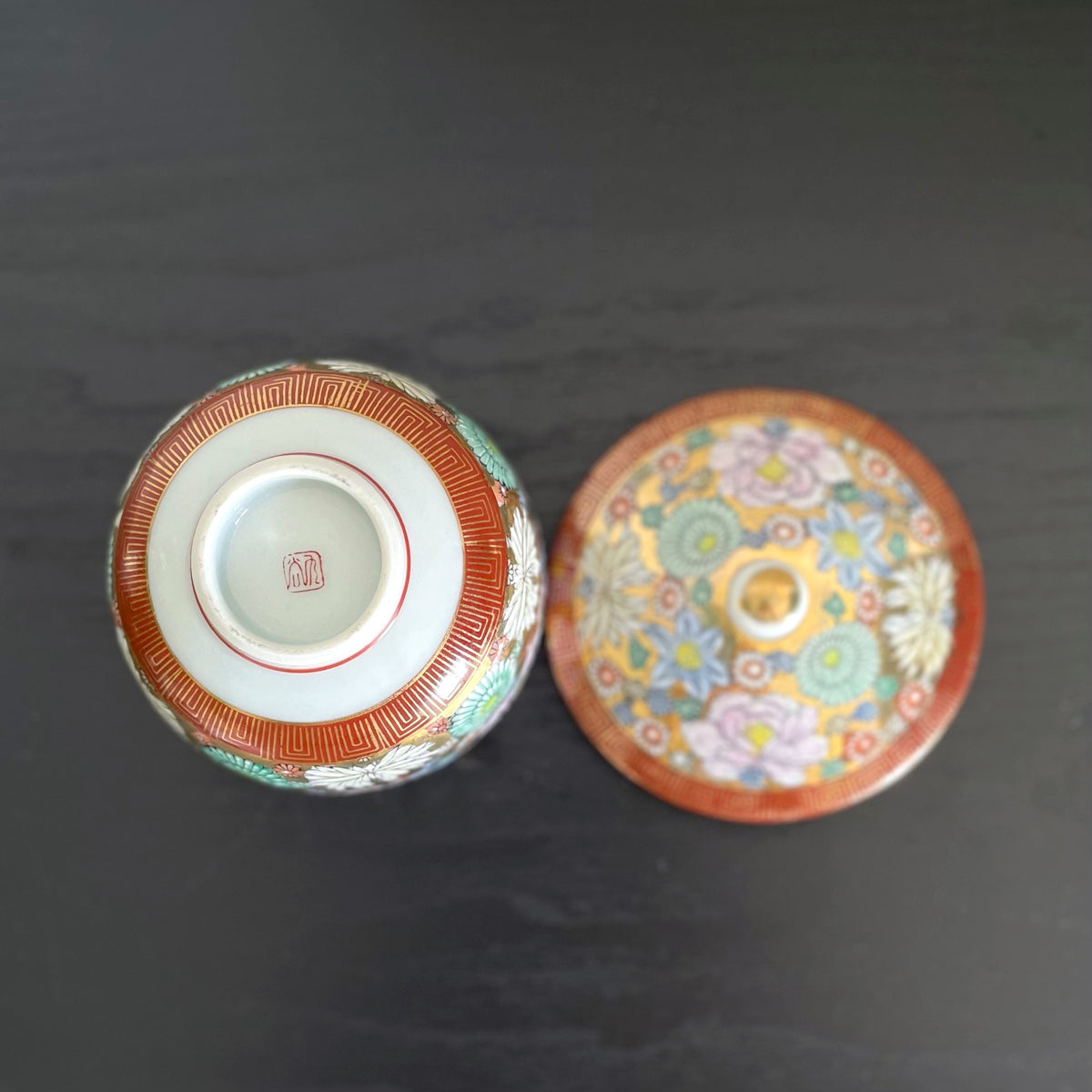 Kutani Flower Stuffed Vintage Candle