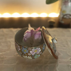 Kutani Flower Stuffed Vintage Candle